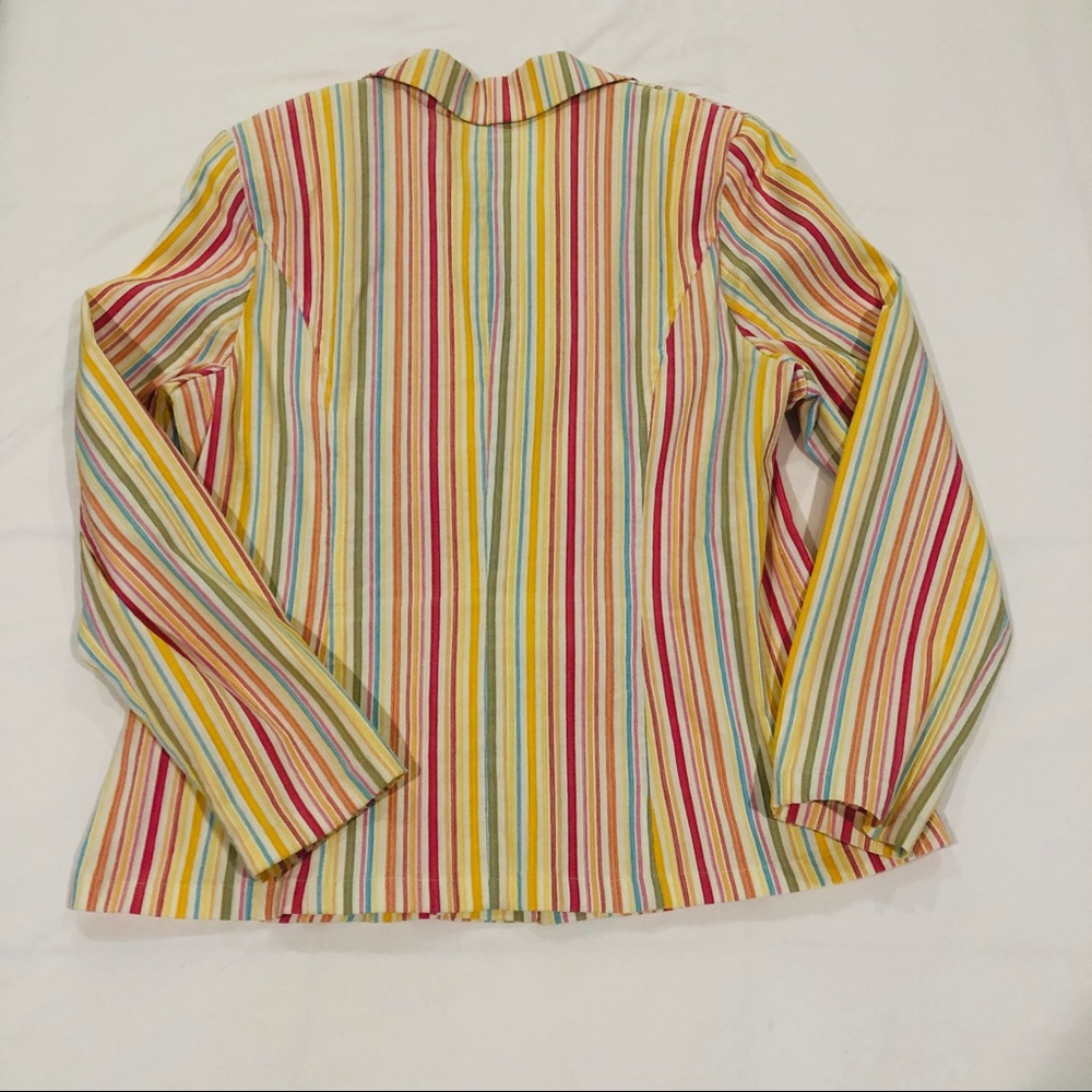 Multi- Colored Striped Button Down Jacket - image 2